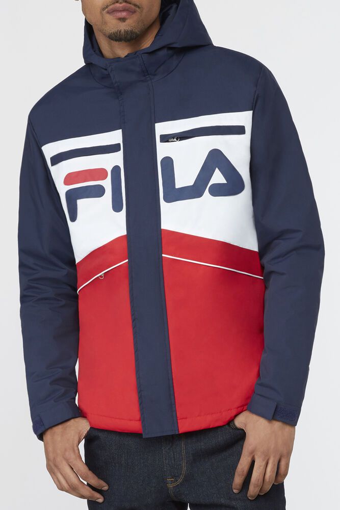 Fila Jakke Herre Mørkeblå/Hvide/Rød Linden CVJ-236491